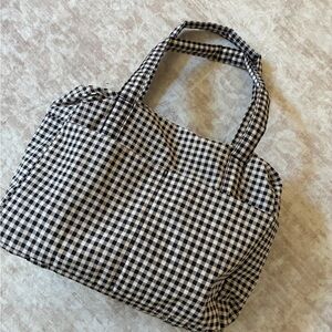 Stylish Black and White Checkered Women's Bag